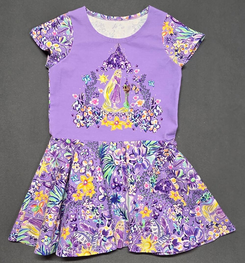 Girls Size 12 Rapunzel Princess Dress Fairy Whimsical Enchanted Twirl Cotton